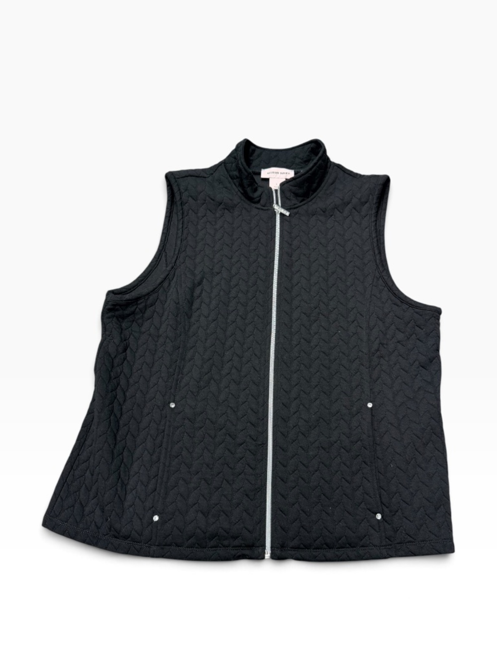 Allison Daley Black Quilted Vest Size L Women's Large